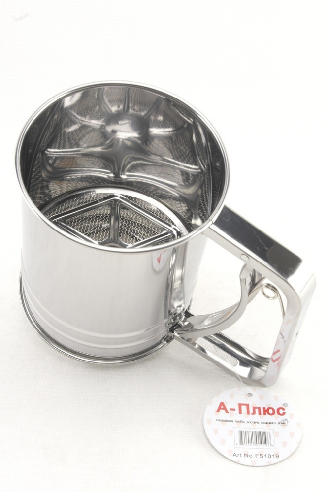 Кружка - сито для муки из нержавеющей стали 13х14 см