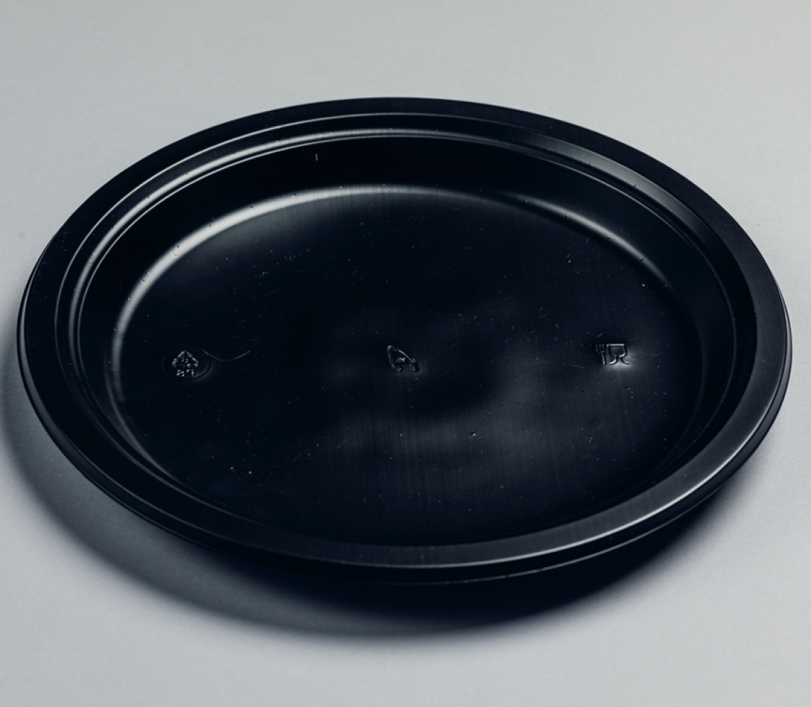 Тарелка столовая пластиковая круглая Premium черная 240 мм 50 шт/уп