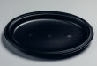 Тарелка столовая пластиковая овальная Premium черная 310 мм 50 шт/уп