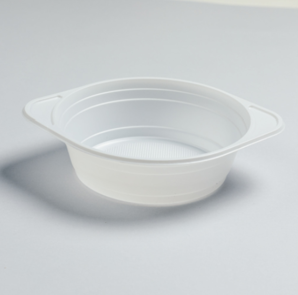 Тарелка глубокая пластиковая круглая белая 500 мл 100 шт/уп