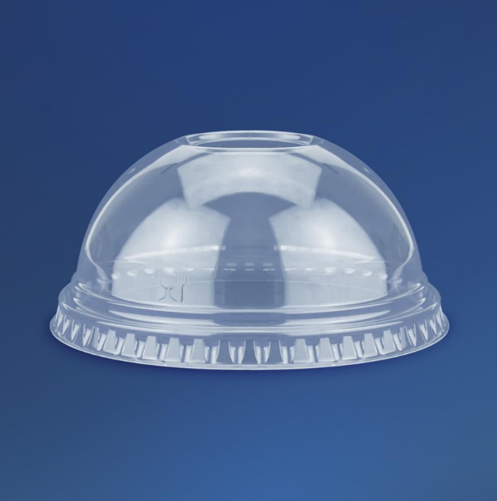 Крышка купольная с отверстием PS для стакана, арт. 16302, 16401, 50 шт/уп