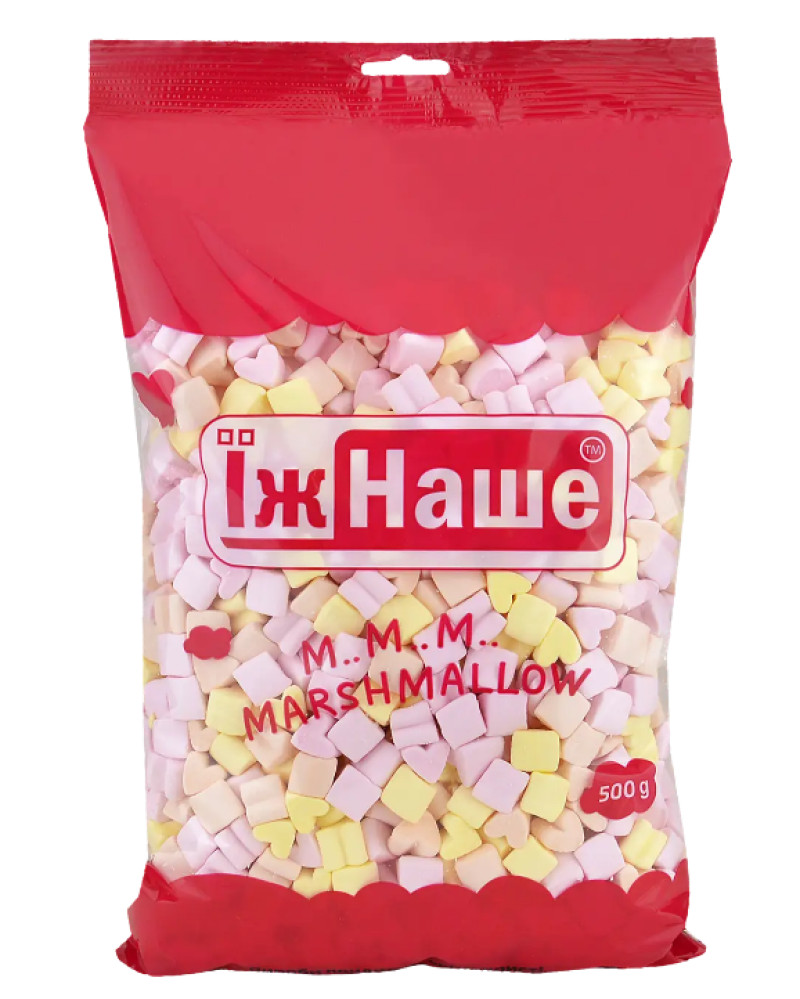 Маршмеллоу Їж Наше Multicolored Апельсин-Клубника-Персик 500 г