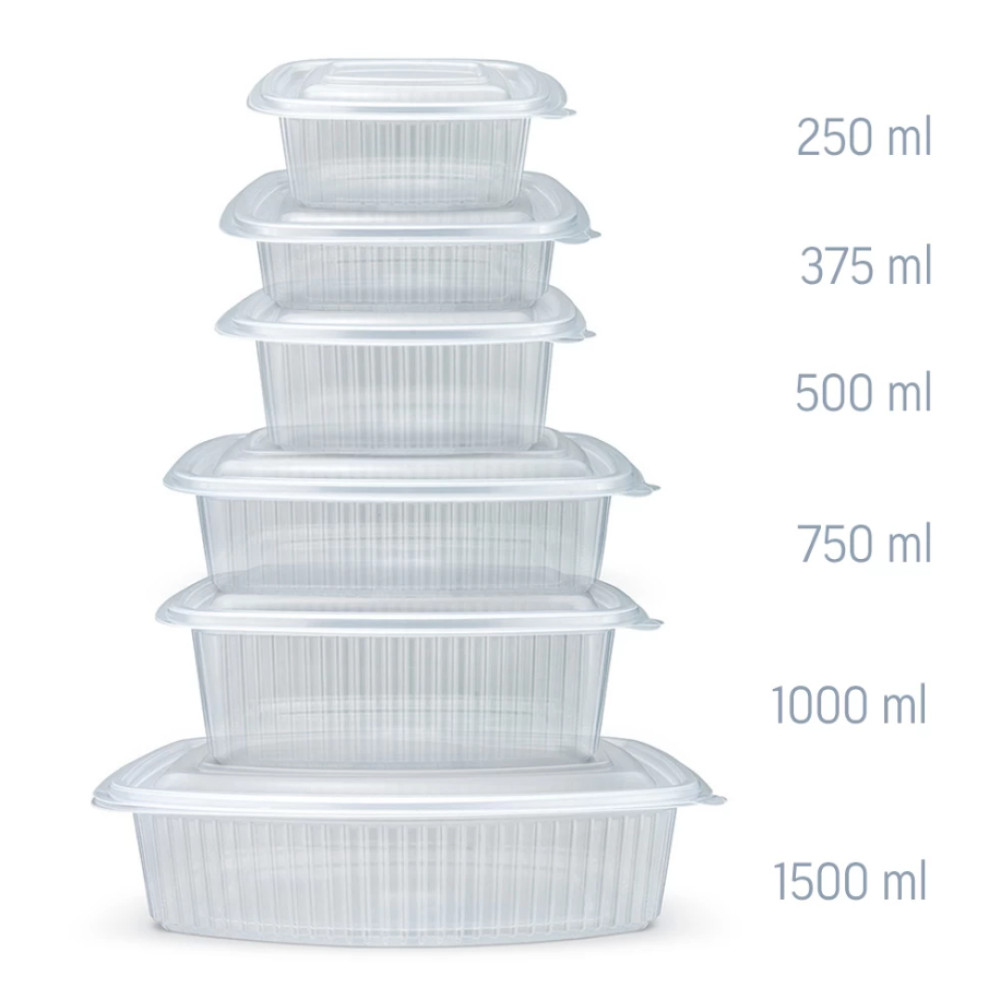 Контейнер пластиковый с откидной крышкой прозрачный 500 мл 1 шт (50/600)