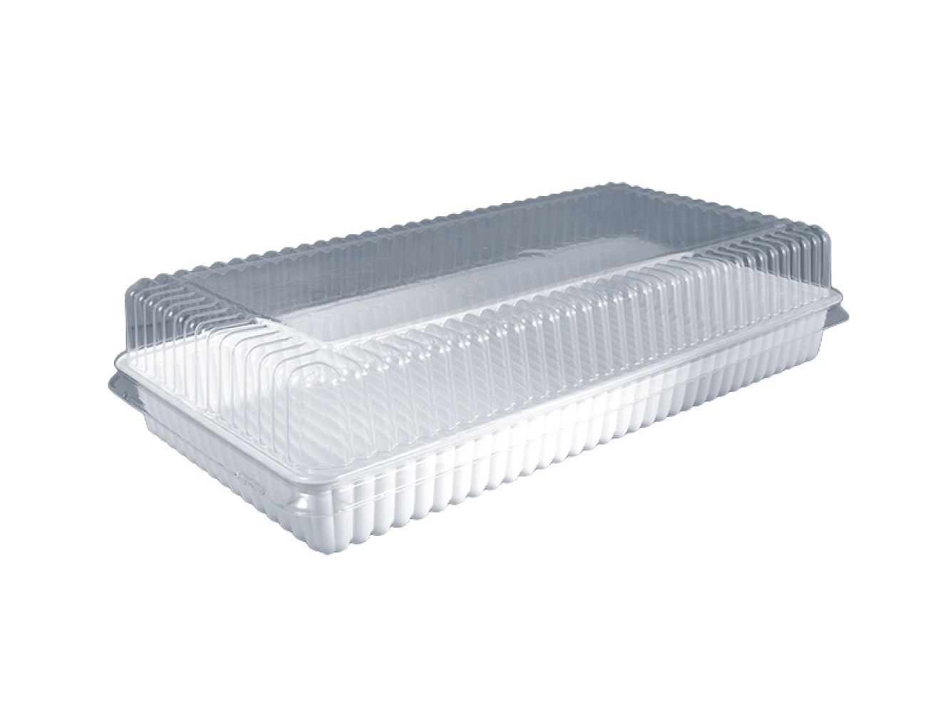 Упаковка для суши пластиковая ПС-62 с крышкой белая 2350 мл 286х150х30 мм 1 шт (300 шт/ящ)