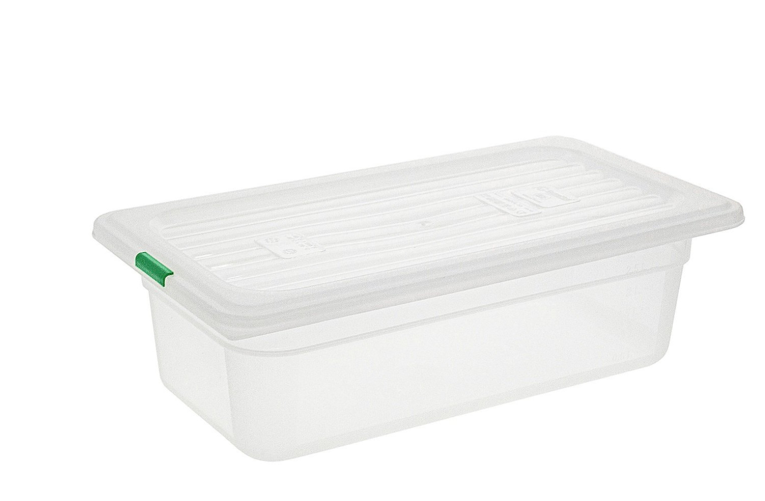Контейнер пищевой из полипропилена с крышкой прозрачный 1/3 3 л 32,5х17,6х10 см