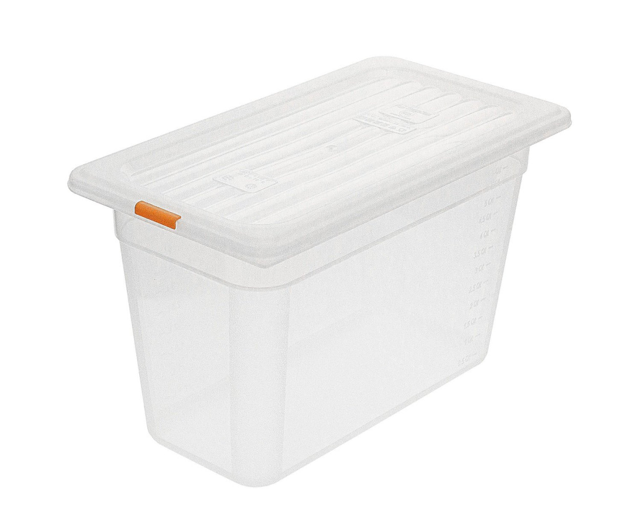 Контейнер пищевой из полипропилена с крышкой прозрачный 1/3 6,5 л 32,5х17,6х20 см