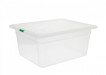 Контейнер пищевой из полипропилена с крышкой прозрачный 1/2 8 л 32,5х26,5х15 см