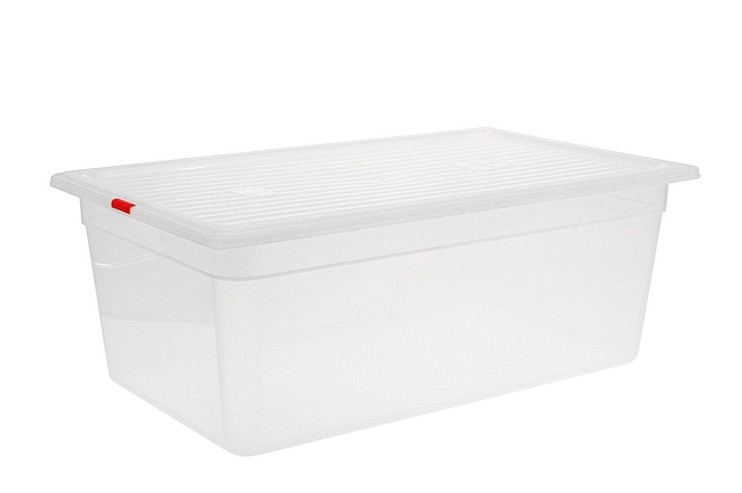 Контейнер пищевой из полипропилена с крышкой прозрачный 1/1 24 л 52,7х32,5х20 см