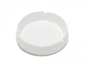 Пепельница круглая из меламина белая 9х2,6 см