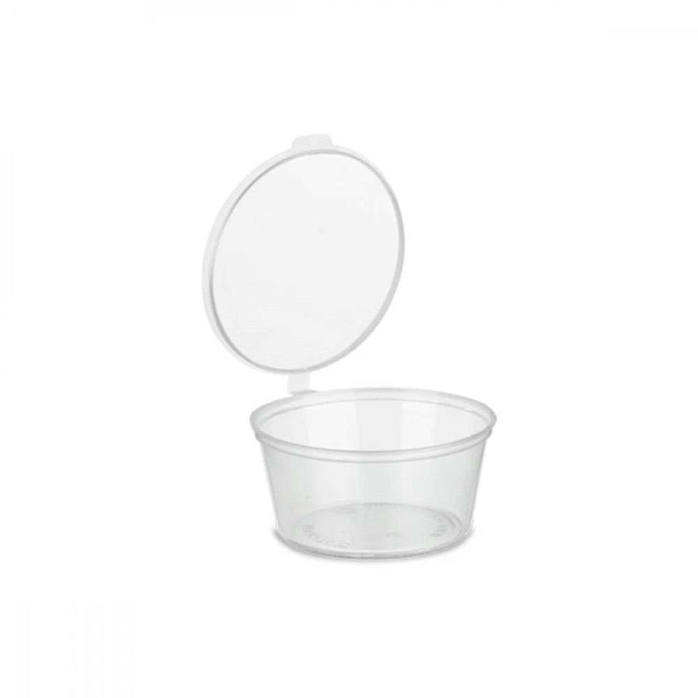 Соусник пластиковый с внутренней крышкой прозрачный 30 мл 50 шт/уп (20 уп/ящ)