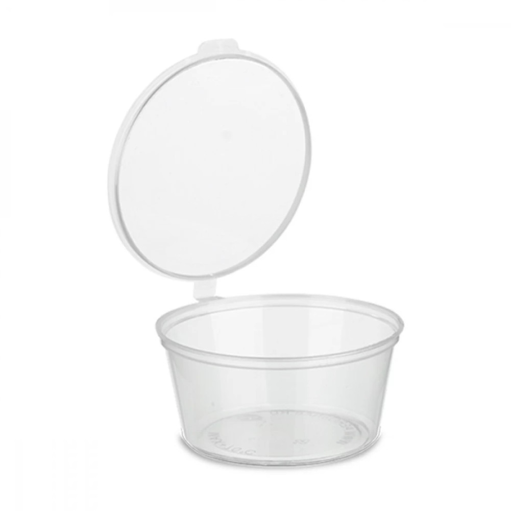 Соусник пластиковый с внутренней крышкой прозрачный 120 мл 50 шт/уп (10 уп/ящ)
