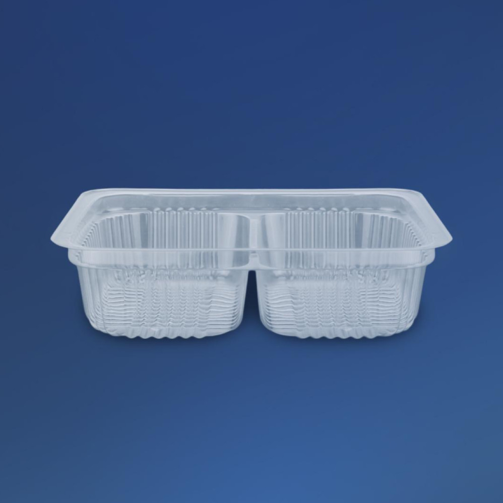 Соусник пластиковый 2-х секционный ПС-183 прозрачный 146 мл 117х84х30 мм 1000 шт/ящ