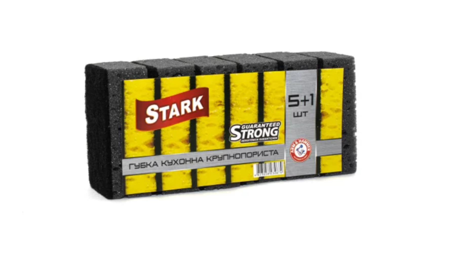 Губка кухонная крупнопористая Stark 98х68х35 мм 5+1 шт/уп