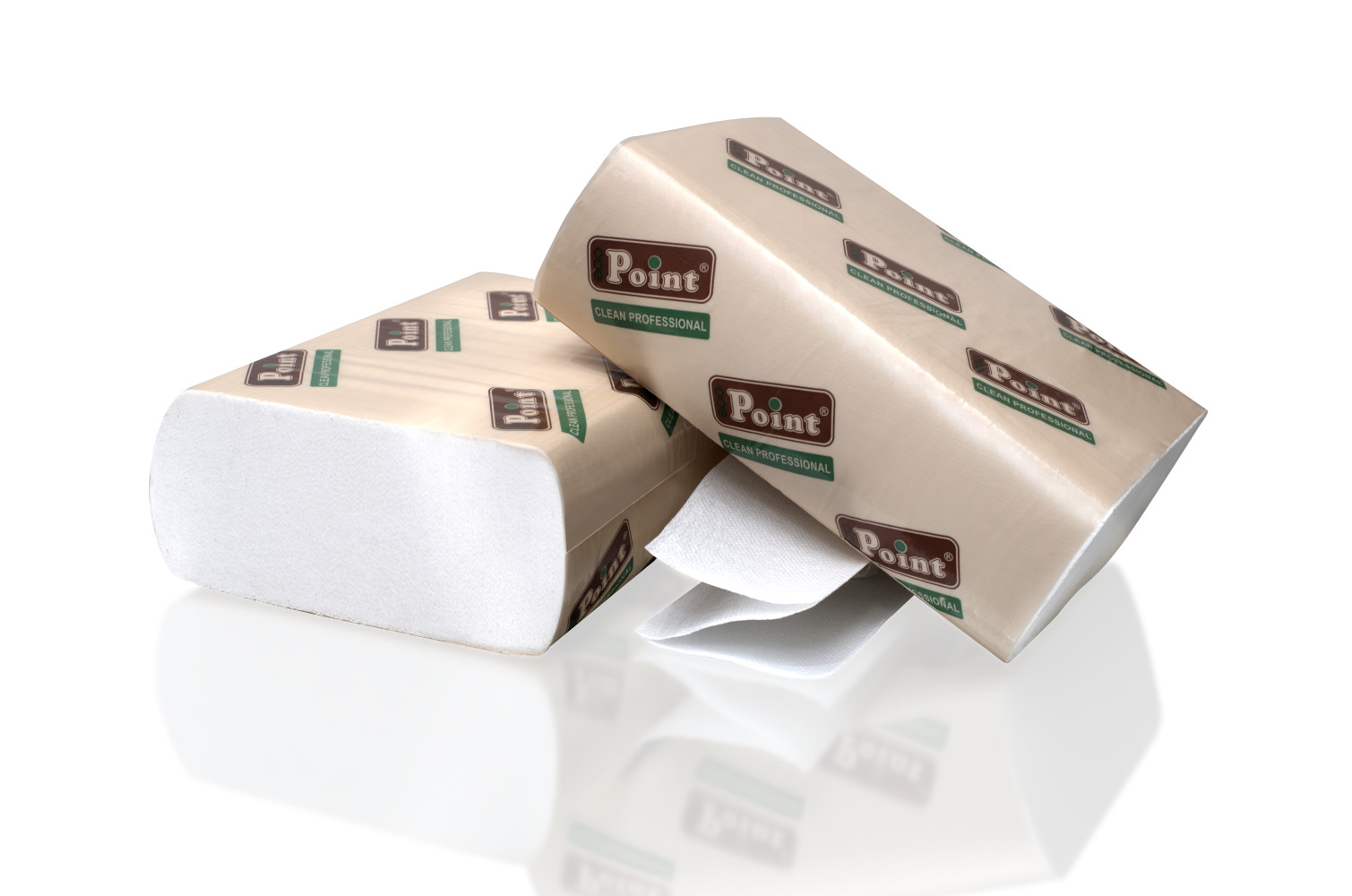 Бумажные полотенца, ZZ-сложения, 2-х слойные, белые, Standart, Eco Point, 200 листов/уп