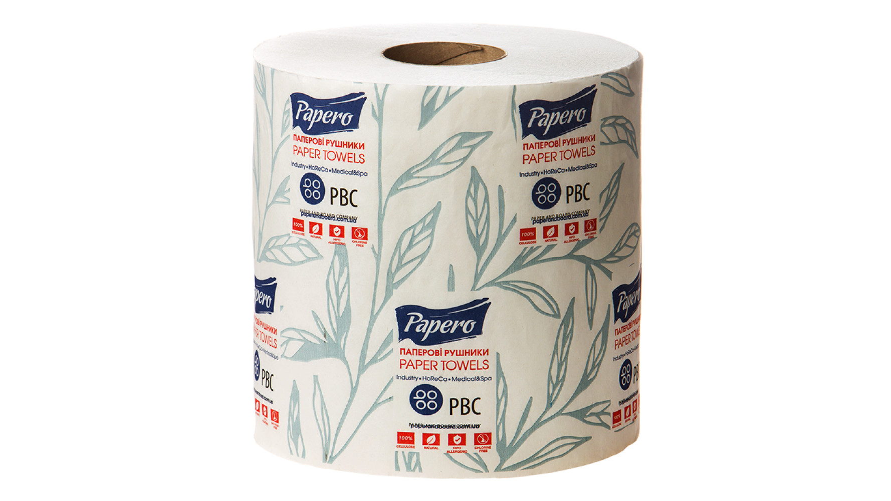 Полотенце  в рулоне белое 2-х слойное. с перфорацией 538 листов, 75 м, 1рулон