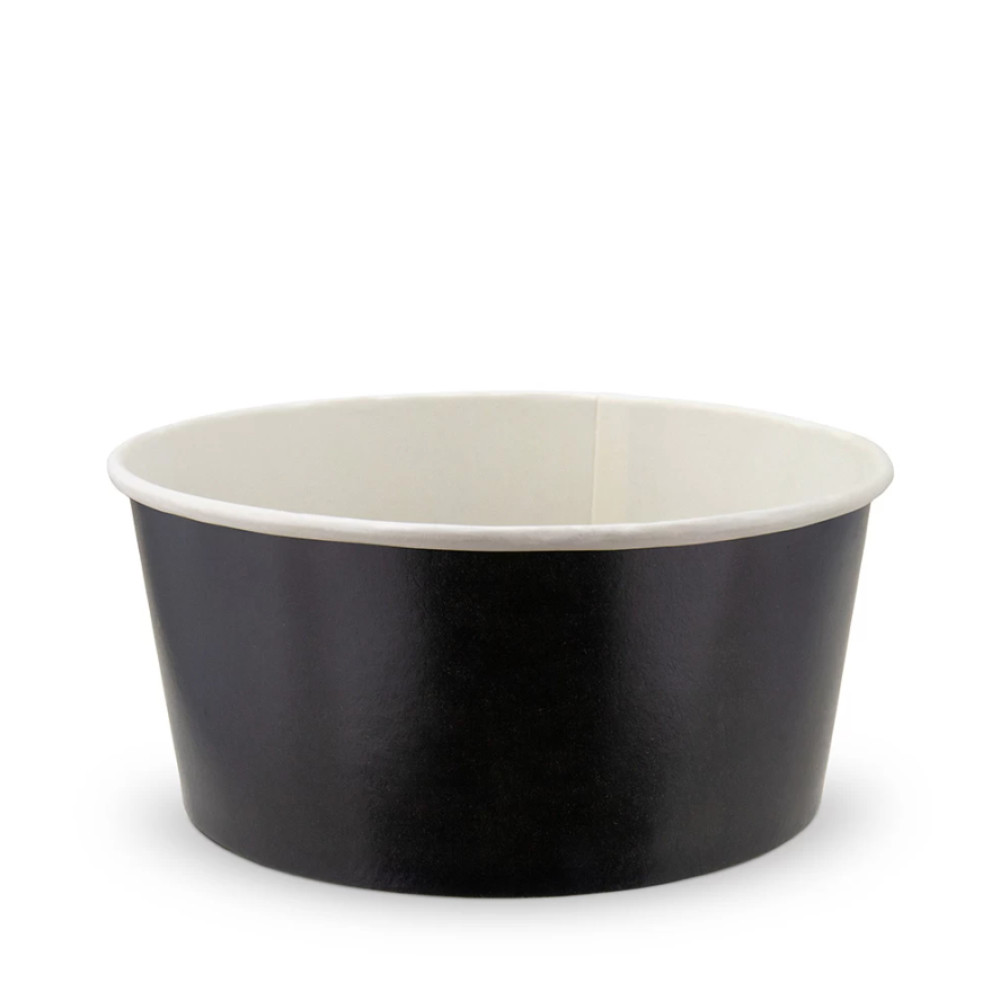 Салатник бумажный круглый черный с белым дном 750 мл d=145 мм h=67 мм 50 шт/уп