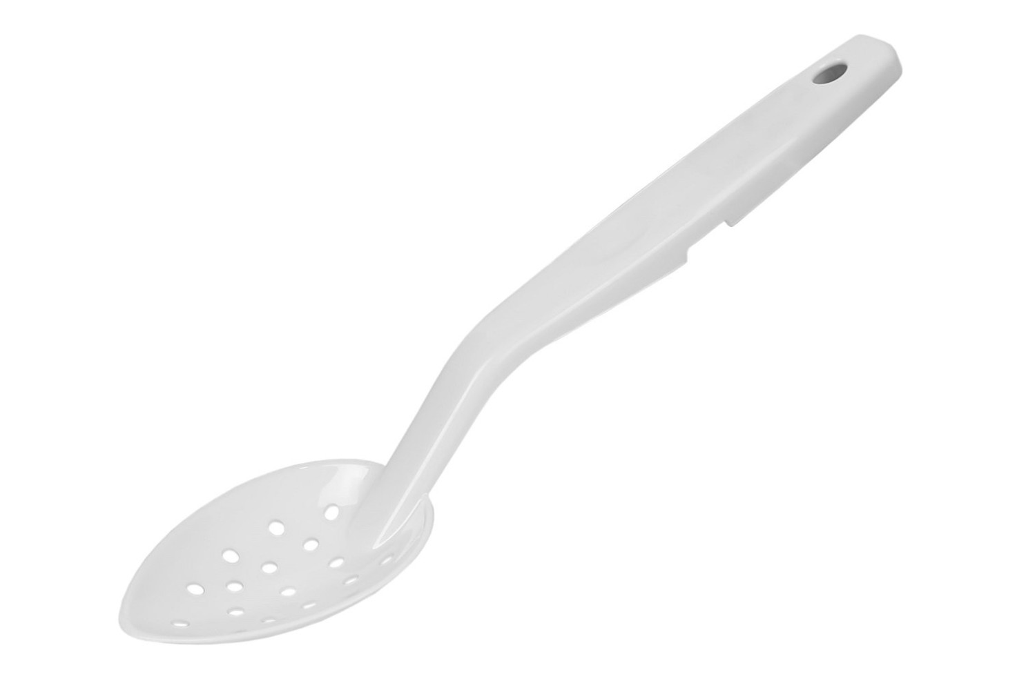 Ложка кухонная перфорированная из поликарбоната белая 40 мл 29,5 см