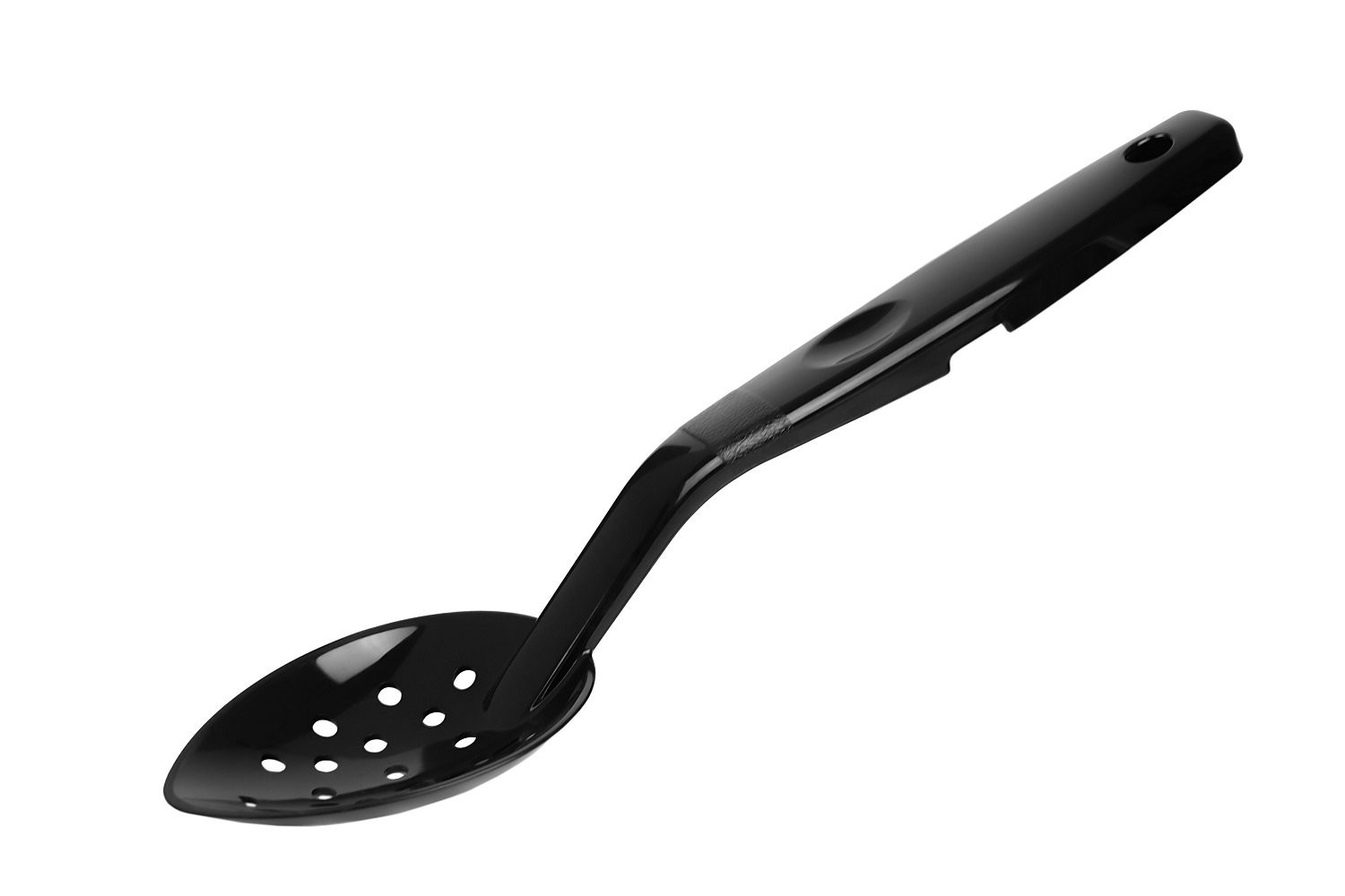 Ложка кухонная перфорированная из поликарбоната черная 40 мл 29,5 см