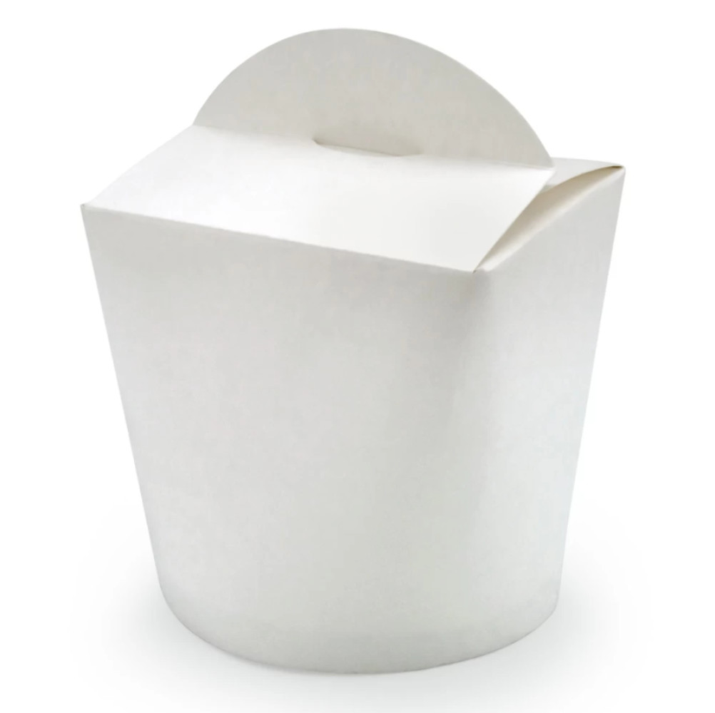 Упаковка для лапши вок белая с круглым дном 750 мл d=95 мм h=95 мм 50 шт/уп