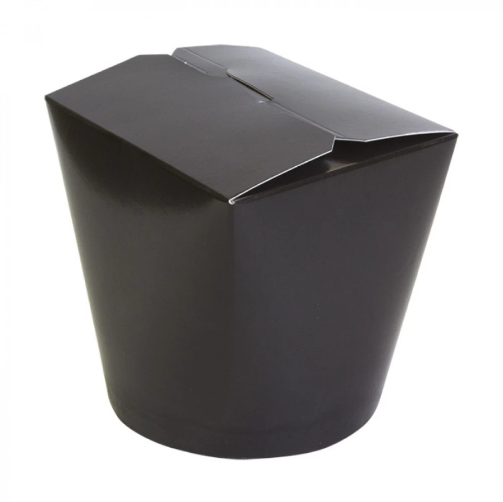 Упаковка для лапши вок черная с белым и круглым дном 500 мл d=82 мм h=90 мм 50 шт/уп