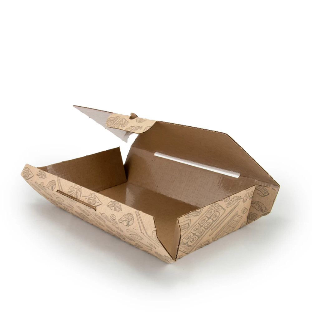 Упаковка для суши бумажная крафт 205х110х50 мм 1 шт