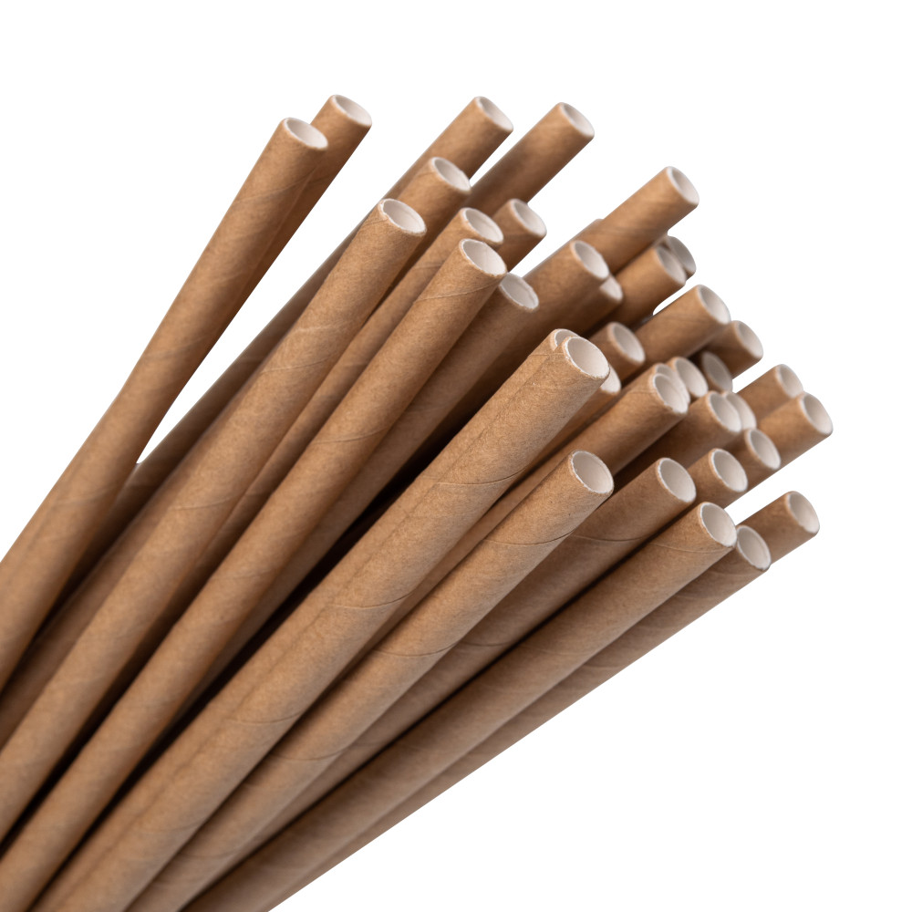 Трубочка бумажная прямая крафт 200 мм d=6 мм 50 шт/уп